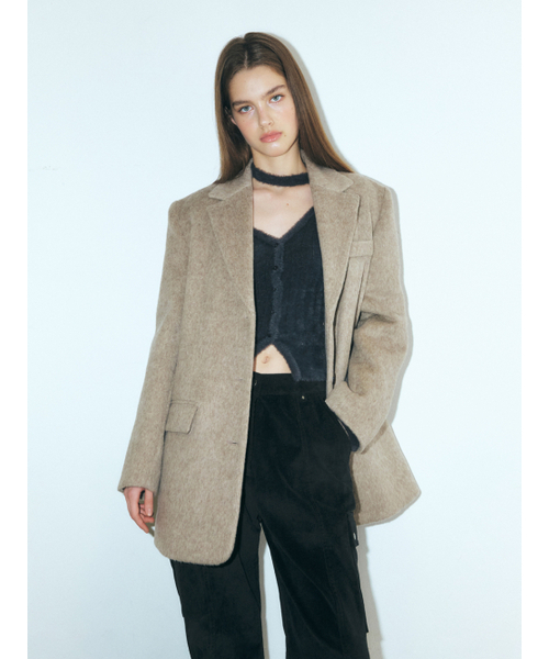 ETMON(エトモン)の「Alpaca Wool Winter Jacket, Mocha Brown(テーラードジャケット・レディース・その他・FREE)」の5枚目の写真