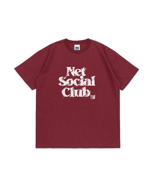 NET SOCIAL CLUB(ネットソーシャルクラブ)の「OGスクレッチロゴ半袖Tシャツ(バーガンディ)(Tシャツ/カットソー・レディース・バーガンディー・XL/S/M/L)」の1枚目の写真