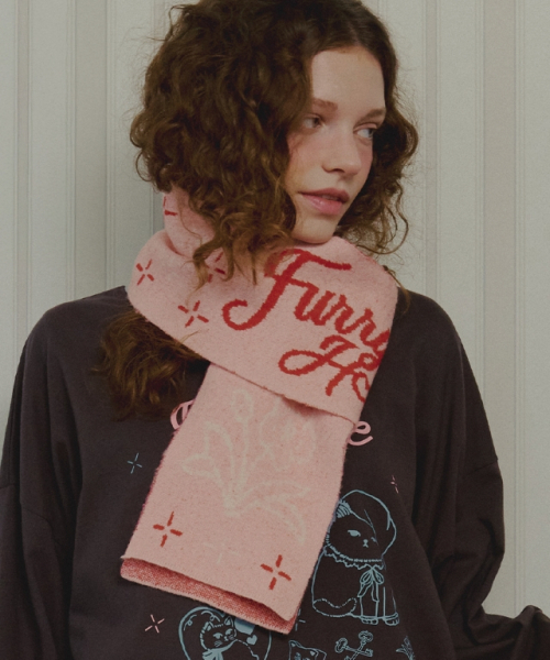 FURRY CAT MUFFLER PINK（マフラー）｜RONRON（ロンロン）の