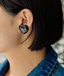 ear PAPILLONNER（イアパピヨネ）の「天然石ハートイヤリング（イヤリング）」
