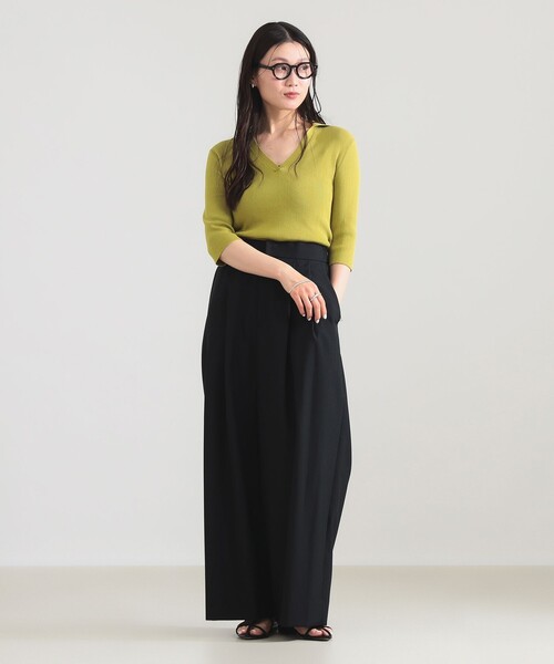 Demi-Luxe BEAMS(デミルクス ビームス)の「【7/31値下げ】16ゲージ コットン スキッパー ニット(ニット/セーター・レディース・グリーン系その他3/ブラック・ONE SIZE)」の15枚目の写真