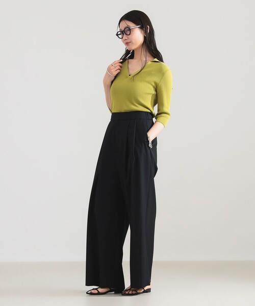 Demi-Luxe BEAMS(デミルクス ビームス)の「【7/31値下げ】16ゲージ コットン スキッパー ニット(ニット/セーター・レディース・グリーン系その他3/ブラック・ONE SIZE)」の16枚目の写真