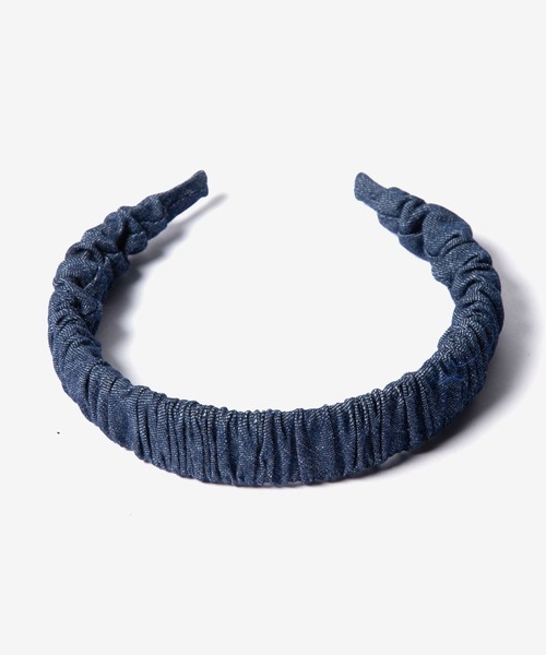 ALEXANDRE DE PARIS(アレクサンドルドゥパリ)の「ALEXANDRE DE PARIS TIMELESS LE DENIM ARIELLE SERRE TETE 25MM アレクサンドル ドゥ パリ デニム カチューシャ(カチューシャ・レディース・ネイビー系1・FREE)」の3枚目の写真