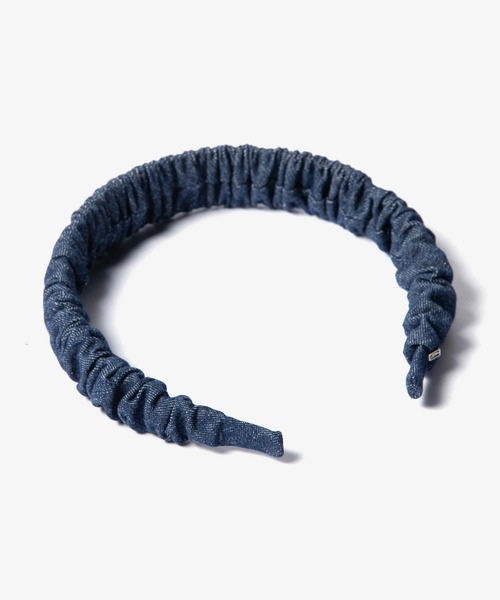 ALEXANDRE DE PARIS(アレクサンドルドゥパリ)の「ALEXANDRE DE PARIS TIMELESS LE DENIM ARIELLE SERRE TETE 25MM アレクサンドル ドゥ パリ デニム カチューシャ(カチューシャ・レディース・ネイビー系1・FREE)」の4枚目の写真