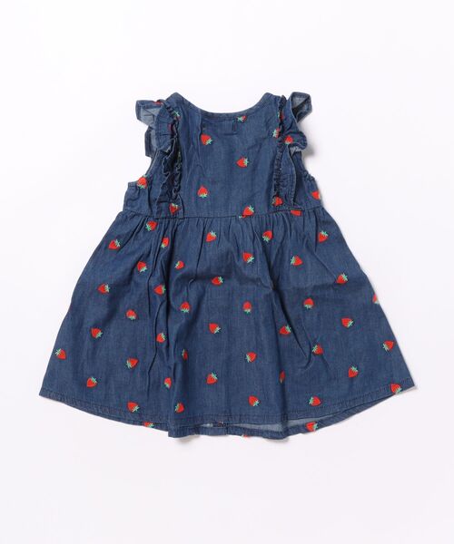 Moujonjon（ムージョンジョン）の「いちご刺繍デニムジャンパースカート（ジャンパースカート・キッズ・ネイビー・90/100/110/120/130/140）」の8枚目の写真