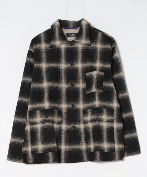 N.s(エヌドットエス)の「【HANEI/ハンエイ】Jisome Check Shirt Jacket シャツジャケット(カバーオール・レディース・アイボリー系/レッド・MEDIUM)」の3枚目の写真