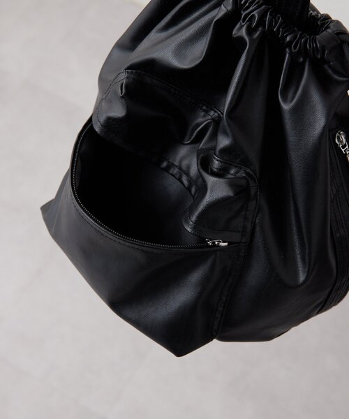 ear PAPILLONNER（イアパピヨネ）の「アウトポケット巾着ショルダーバッグ（ショルダーバッグ・レディース・ブラック/ブルー系その他・FREE）」の10枚目の写真