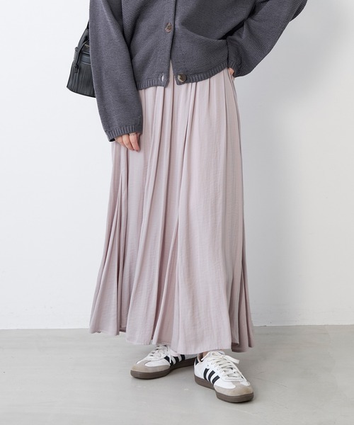 MICA&DEAL（マイカ＆ディール）の「ヘムフレアロングスカート（スカート・レディース・ブラック/ベージュ/ラベンダー/ミント・38）」の4枚目の写真