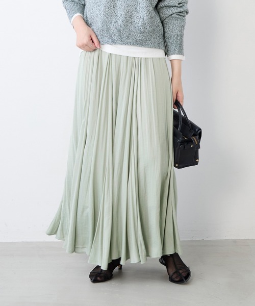 MICA&DEAL（マイカ＆ディール）の「ヘムフレアロングスカート（スカート・レディース・ブラック/ベージュ/ラベンダー/ミント・38）」の3枚目の写真