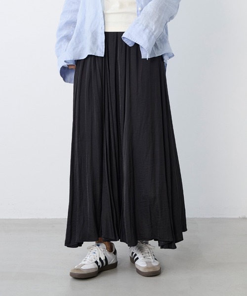 MICA&DEAL（マイカ＆ディール）の「ヘムフレアロングスカート（スカート・レディース・ブラック/ベージュ/ラベンダー/ミント・38）」の2枚目の写真