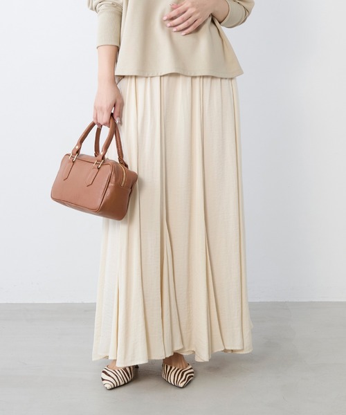 MICA&DEAL（マイカ＆ディール）の「ヘムフレアロングスカート（スカート・レディース・ブラック/ベージュ/ラベンダー/ミント・38）」の9枚目の写真