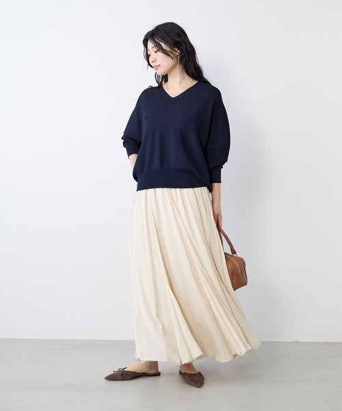 MICA&DEAL（マイカ＆ディール）の「ヘムフレアロングスカート（スカート・レディース・ブラック/ベージュ/ラベンダー/ミント・38）」の15枚目の写真