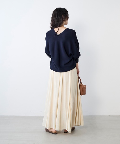 MICA&DEAL（マイカ＆ディール）の「ヘムフレアロングスカート（スカート・レディース・ブラック/ベージュ/ラベンダー/ミント・38）」の16枚目の写真