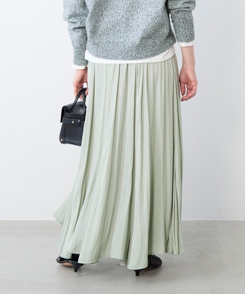 MICA&DEAL（マイカ＆ディール）の「ヘムフレアロングスカート（スカート・レディース・ブラック/ベージュ/ラベンダー/ミント・38）」の18枚目の写真