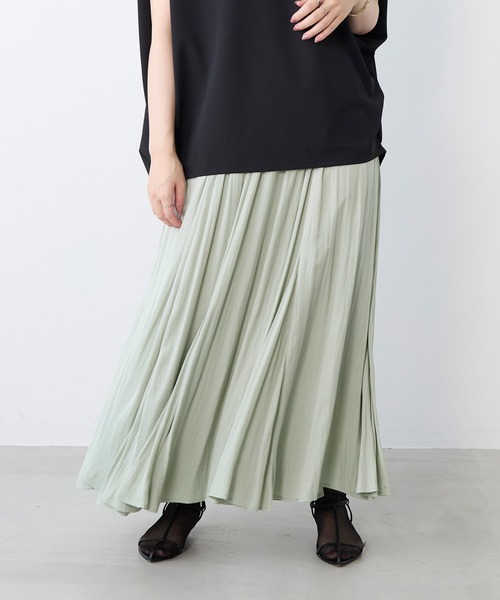 MICA&DEAL（マイカ＆ディール）の「ヘムフレアロングスカート（スカート・レディース・ブラック/ベージュ/ラベンダー/ミント・38）」の22枚目の写真