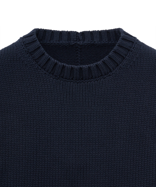 NOIRER（ノイア）の「ロウゲージヘビークロップニット（ネイビー）（ニット/セーター・メンズ・その他・50/48/52）」の5枚目の写真