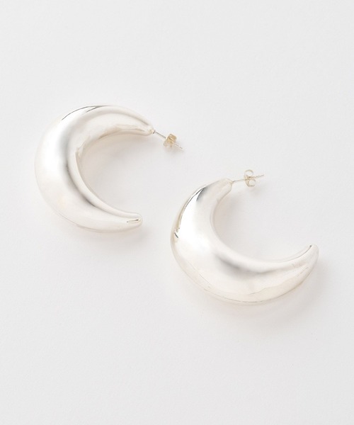 Curensology(カレンソロジー)の「Curensology(カレンソロジー)/<CSG>シルバームーンピアス(ピアス(両耳用)・レディース・シルバー・FREE)」の2枚目の写真