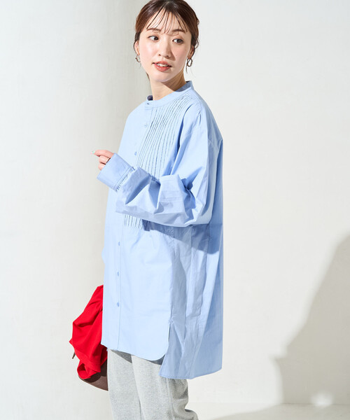 FREAK'S STORE(フリークスストア)の「限定展開 ピンタック オーバー ボタン ロング スリーブ シャツ(シャツ/ブラウス・レディース・ベージュ/イエロー/ブルー/オフホワイト/ブラック・フリ-)」の11枚目の写真