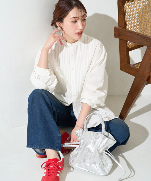 FREAK'S STORE(フリークスストア)の「限定展開 ピンタック オーバー ボタン ロング スリーブ シャツ(シャツ/ブラウス・レディース・ベージュ/イエロー/ブルー/オフホワイト/ブラック・フリ-)」の22枚目の写真