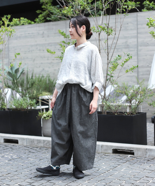 Brocante（ブロカント）の「[Brocante / ブロカント] 綿麻ブラックシャンブレー コルドンパンツ（デニムパンツ・レディース・ブラック・2）」の18枚目の写真