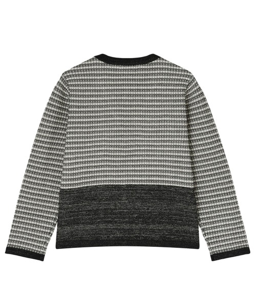 TOKYO SHIRTS（トウキョウシャツ）の「ツイード風 Vネック ジャケット（ノーカラージャケット・レディース・ネイビー/ブラック・M/L）」の4枚目の写真