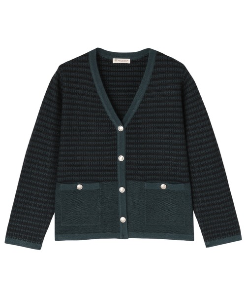 TOKYO SHIRTS（トウキョウシャツ）の「ツイード風 Vネック ジャケット（ノーカラージャケット・レディース・ネイビー/ブラック・M/L）」の8枚目の写真