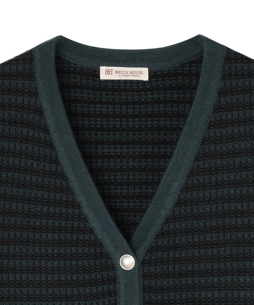 TOKYO SHIRTS（トウキョウシャツ）の「ツイード風 Vネック ジャケット（ノーカラージャケット・レディース・ネイビー/ブラック・M/L）」の10枚目の写真