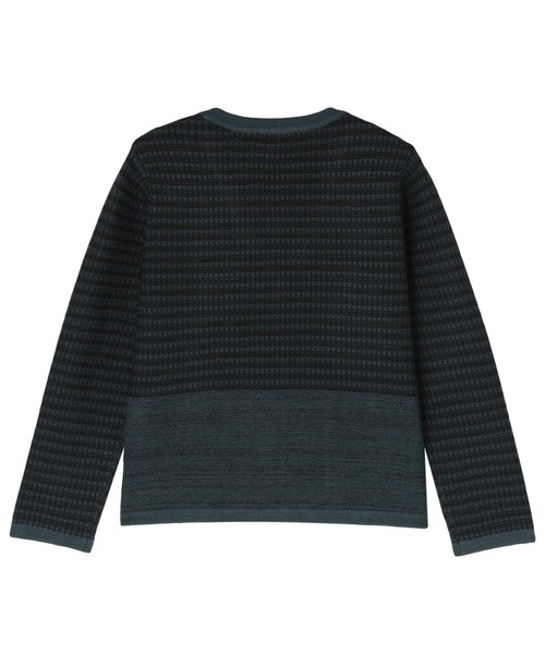 TOKYO SHIRTS（トウキョウシャツ）の「ツイード風 Vネック ジャケット（ノーカラージャケット・レディース・ネイビー/ブラック・M/L）」の9枚目の写真