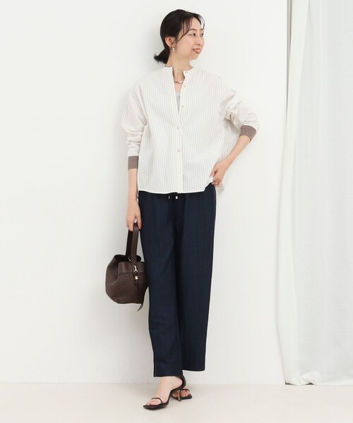 MICO COULIER（ミコクリエ）の「コーマコットンオーバーギャザーブラウス（シャツ/ブラウス・レディース・ホワイト系その他/イエロー/ライトブルー/ブラウン系その他/ベビーピンク・38）」の6枚目の写真