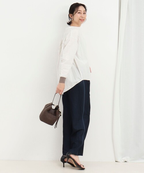 MICO COULIER（ミコクリエ）の「コーマコットンオーバーギャザーブラウス（シャツ/ブラウス・レディース・ホワイト系その他/イエロー/ライトブルー/ブラウン系その他/ベビーピンク・38）」の8枚目の写真