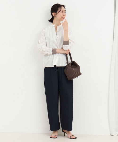 MICO COULIER（ミコクリエ）の「コーマコットンオーバーギャザーブラウス（シャツ/ブラウス・レディース・ホワイト系その他/イエロー/ライトブルー/ブラウン系その他/ベビーピンク・38）」の12枚目の写真