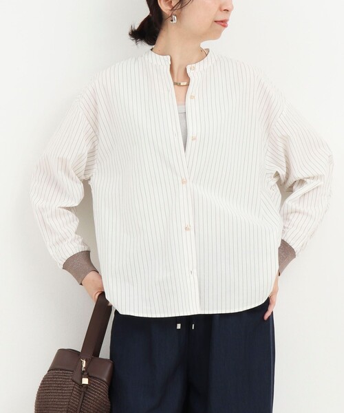 MICO COULIER（ミコクリエ）の「コーマコットンオーバーギャザーブラウス（シャツ/ブラウス・レディース・ホワイト系その他/イエロー/ライトブルー/ブラウン系その他/ベビーピンク・38）」の13枚目の写真