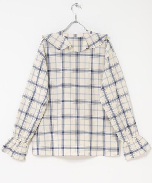 URBAN RESEARCH DOORS（アーバンリサーチドアーズ）の「チェックフリルブラウス（シャツ/ブラウス・レディース・ブルー系その他/ブラック系その他・FREE）」の15枚目の写真