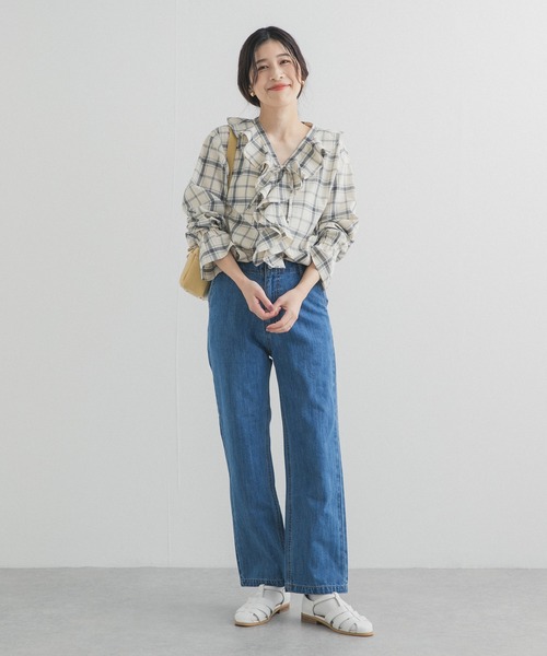 URBAN RESEARCH DOORS(アーバンリサーチドアーズ)の「チェックフリルブラウス(シャツ/ブラウス・レディース・ブルー系その他/ブラック系その他・FREE)」の19枚目の写真