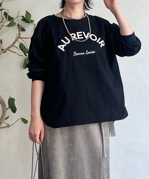 un dix cors（アンディコール）の「バックテープロゴロングTEE（Tシャツ/カットソー・レディース・ブラウン/ブラック/アイボリー・FREE）」の7枚目の写真