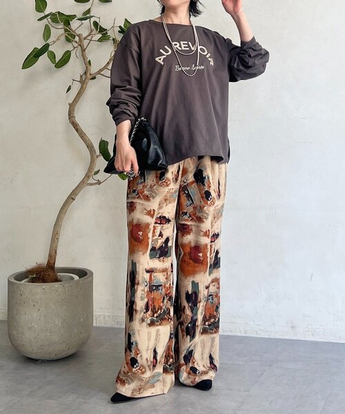 un dix cors（アンディコール）の「バックテープロゴロングTEE（Tシャツ/カットソー・レディース・ブラウン/ブラック/アイボリー・FREE）」の12枚目の写真