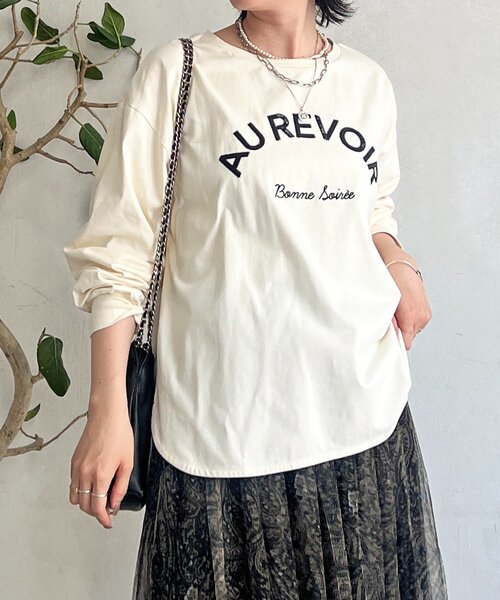 un dix cors（アンディコール）の「バックテープロゴロングTEE（Tシャツ/カットソー・レディース・ブラウン/ブラック/アイボリー・FREE）」の13枚目の写真