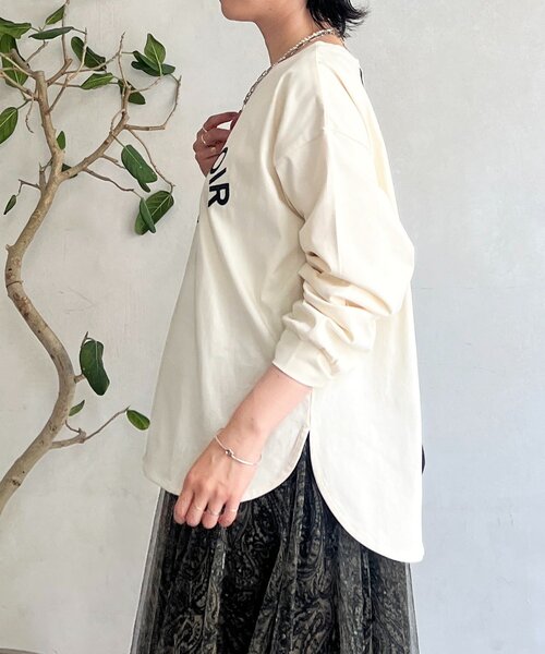 un dix cors（アンディコール）の「バックテープロゴロングTEE（Tシャツ/カットソー・レディース・ブラウン/ブラック/アイボリー・FREE）」の14枚目の写真
