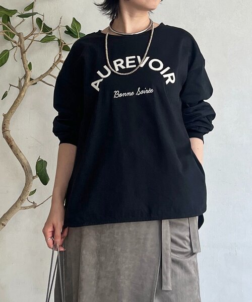 un dix cors（アンディコール）の「バックテープロゴロングTEE（Tシャツ/カットソー・レディース・ブラウン/ブラック/アイボリー・FREE）」の16枚目の写真