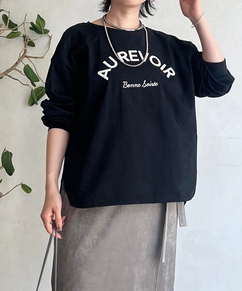 un dix cors（アンディコール）の「バックテープロゴロングTEE（Tシャツ/カットソー・レディース・ブラウン/ブラック/アイボリー・FREE）」の17枚目の写真