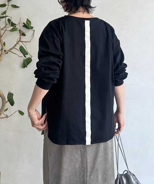 un dix cors（アンディコール）の「バックテープロゴロングTEE（Tシャツ/カットソー・レディース・ブラウン/ブラック/アイボリー・FREE）」の18枚目の写真