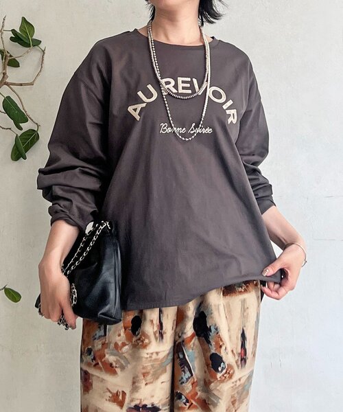 un dix cors（アンディコール）の「バックテープロゴロングTEE（Tシャツ/カットソー・レディース・ブラウン/ブラック/アイボリー・FREE）」の19枚目の写真