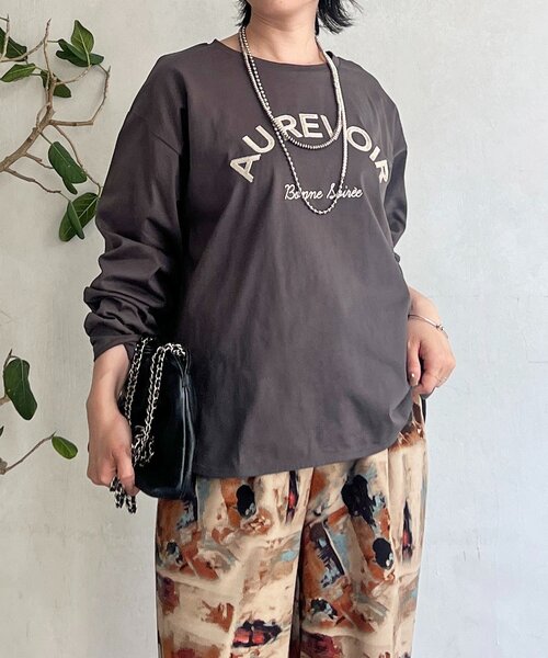 un dix cors（アンディコール）の「バックテープロゴロングTEE（Tシャツ/カットソー・レディース・ブラウン/ブラック/アイボリー・FREE）」の20枚目の写真