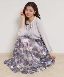 couture brooch（クチュールブローチ）の「【洗える・通勤】Springオーガンフルールスカート（スカート）」