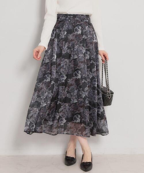 couture brooch（クチュールブローチ）の「【洗える・通勤】Springオーガンフルールスカート（スカート・レディース・ベージュ系その他/ライトパープル/ブラック系・38/36/42/40）」の5枚目の写真