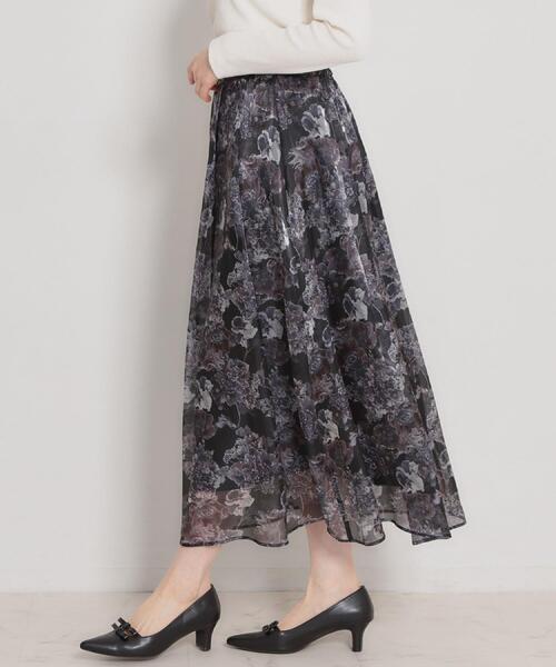 couture brooch（クチュールブローチ）の「【洗える・通勤】Springオーガンフルールスカート（スカート・レディース・ベージュ系その他/ライトパープル/ブラック系・38/36/42/40）」の6枚目の写真