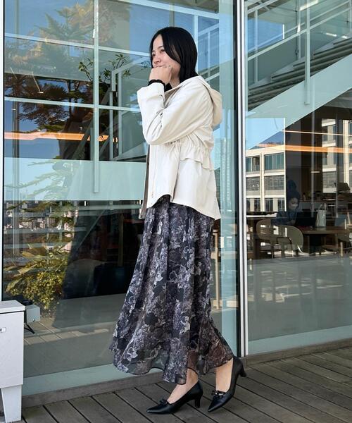 couture brooch（クチュールブローチ）の「【洗える・通勤】Springオーガンフルールスカート（スカート・レディース・ベージュ系その他/ライトパープル/ブラック系・38/36/42/40）」の15枚目の写真