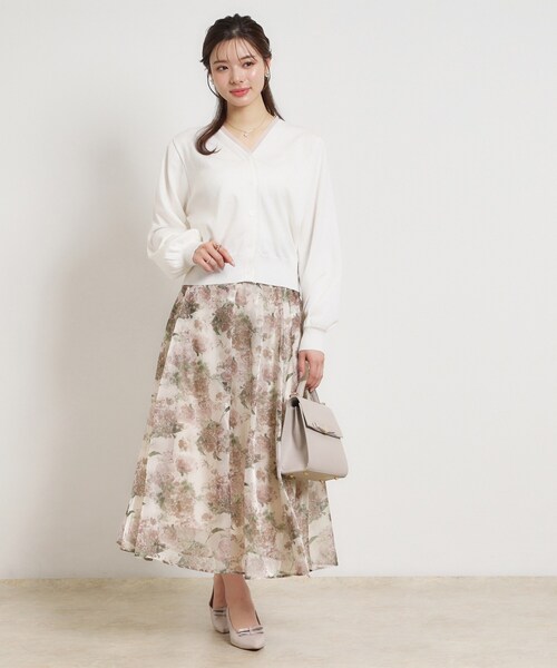 couture brooch（クチュールブローチ）の「【洗える・通勤】Springオーガンフルールスカート（スカート・レディース・ベージュ系その他/ライトパープル/ブラック系・38/36/42/40）」の19枚目の写真