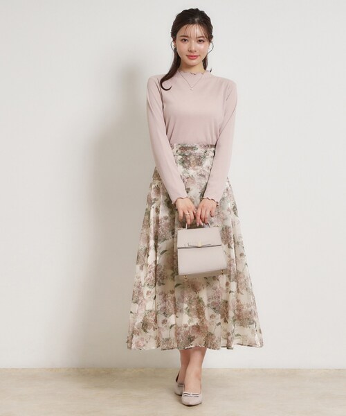 couture brooch（クチュールブローチ）の「【洗える・通勤】Springオーガンフルールスカート（スカート・レディース・ベージュ系その他/ライトパープル/ブラック系・38/36/42/40）」の20枚目の写真