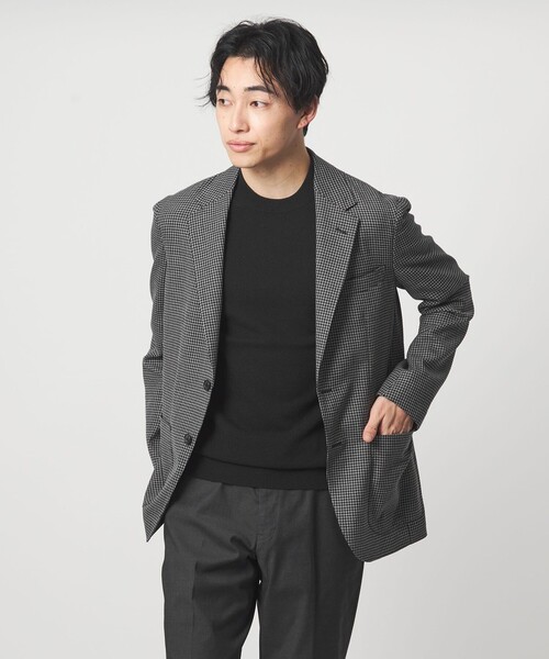 green label relaxing（グリーンレーベルリラクシング）の「タック ピケ ビズ クルーネック ニット -ウォッシャブル-（ニット/セーター・メンズ・ライム/ホワイト/ブラック・XL/L/M/S）」の8枚目の写真